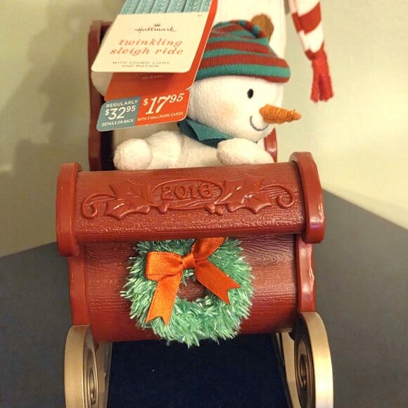 Hallmark Twinkling Sleigh Ride Snowmen 2016 Musical Motion Jingle Pals NWT - Picture 5 of 6